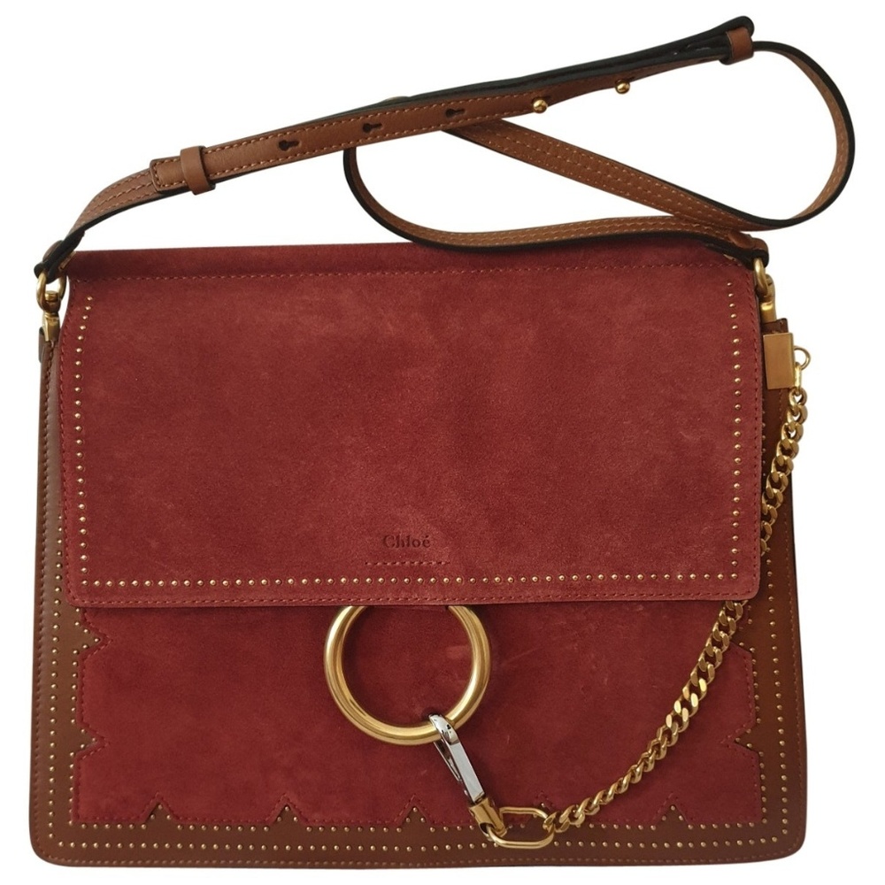 Chloé Faye Handbag Red Suede Shoulder Bag